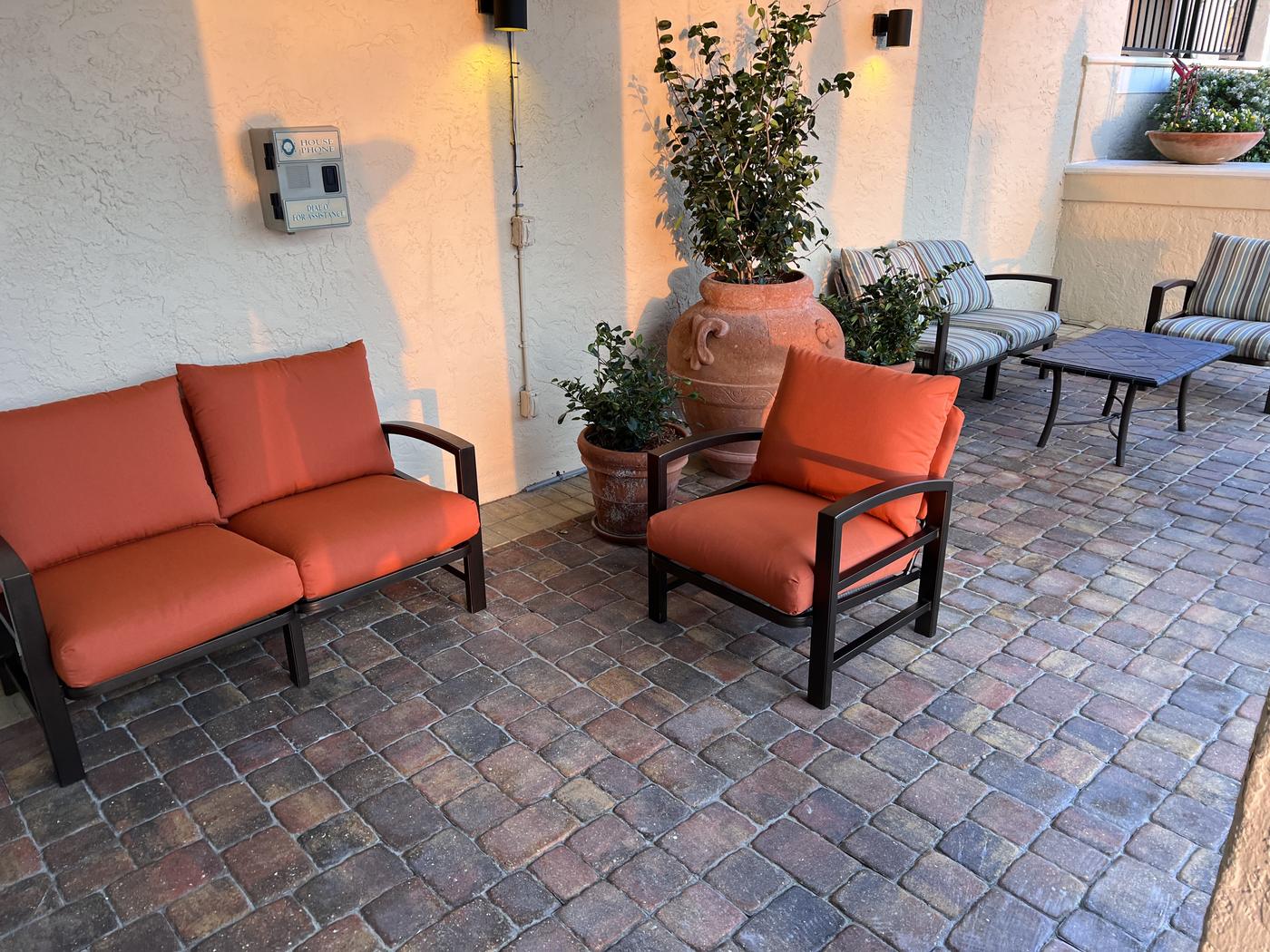 Clean paver patio after pressure washing at a home in the Jacksonville, Florida area